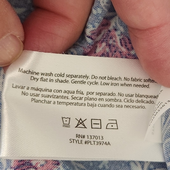 Floral Blue and Pink Women's Top - Picture 9 of 9